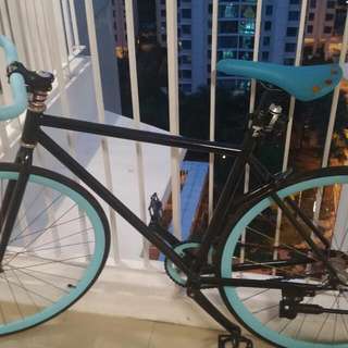 Blue On Black Freewheel Bike