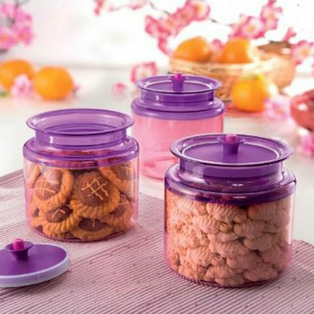 Tupperware Gourmet Counterparts Canister Cookies Jar 900ml Airtight 