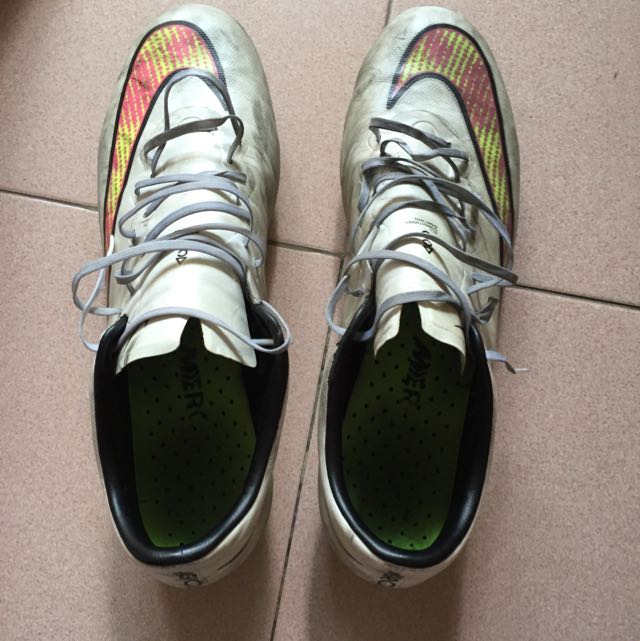 Used Nike Mercurial Vapor X All Conditions Control soccer boots White/Volt/Hyper Sports Sports & Games, Racket Ball on Carousell