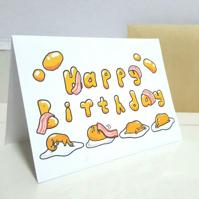 Birthday Card (Gudetama), Hobbies & Toys, Stationery & Craft, Occasions