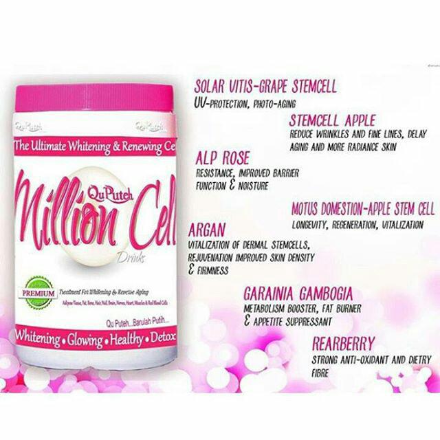 Qu Puteh Beauty Whitening Drink Million Cell Health Beauty On Carousell