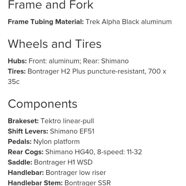 Trek 7.1 fx size chart cheap