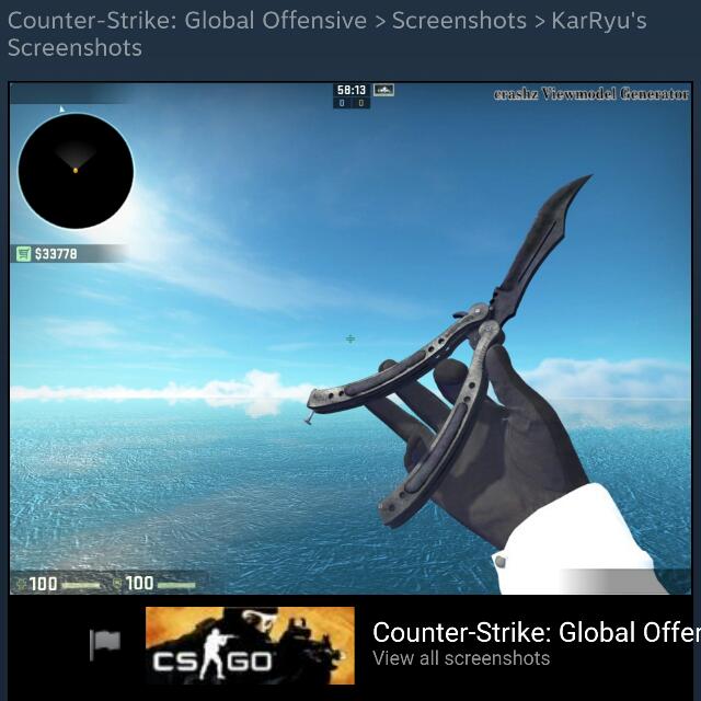 Butterfly Knife Blue Steel Ft Csgo Electronics On Carousell