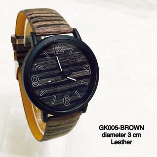 JAM TANGAN GUESS GENEVA MOTIF KAYU MODERN CASUAL LEATHER GROSIR TERMURAH