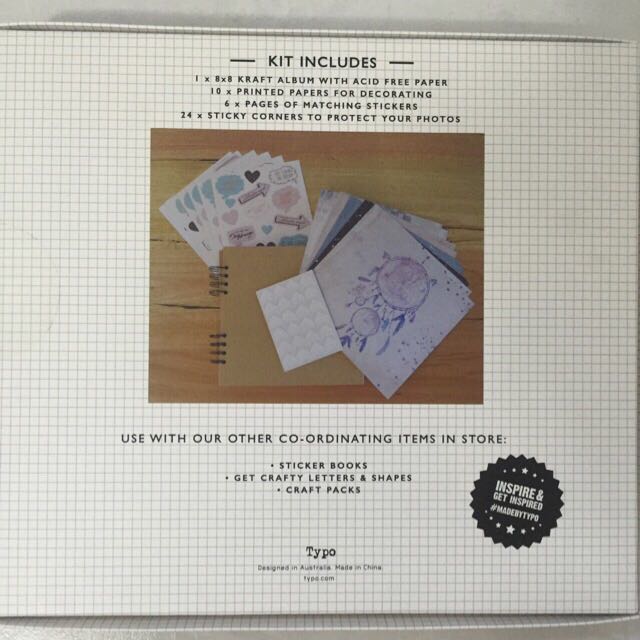 DIY ALBUM KIT 8x8 Typo, Hobbies & Toys, Stationery & Craft, Craft