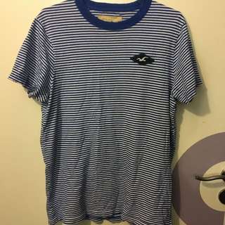 Hollister 男短tee 條紋 海軍風