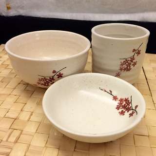 日式風雅餐具：茶杯/碗/醬菜盤