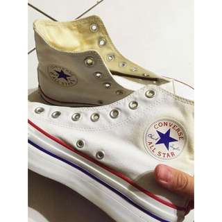 正品 Converse 基本款 白色 高筒 鞋底加厚增高