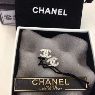 Chanel 經典水鑽耳環 香奈兒