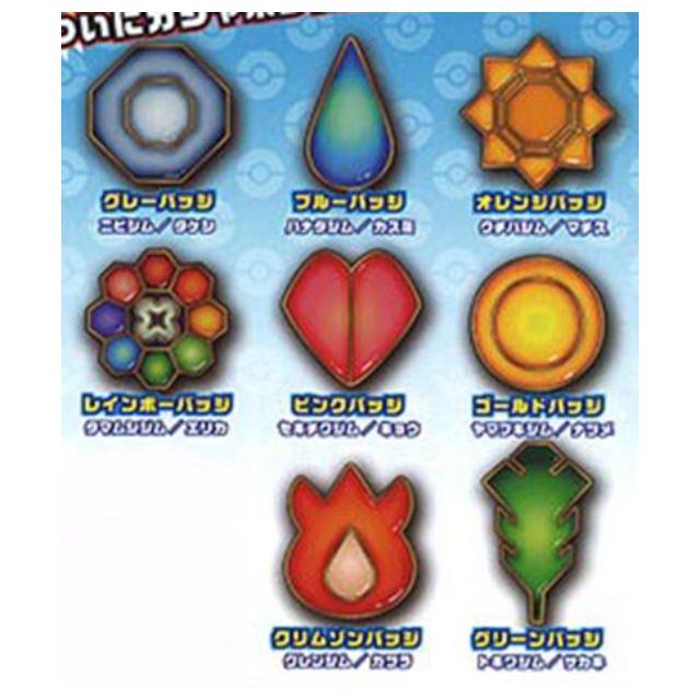 Pokemon Gym Badges set of 8PCS Red 