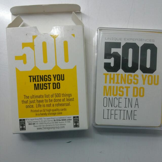 500 Things You Must Do Once In A Lifetime Before You Die Unique Card Set Gift Tumblr Men S Fashion On Carousell
