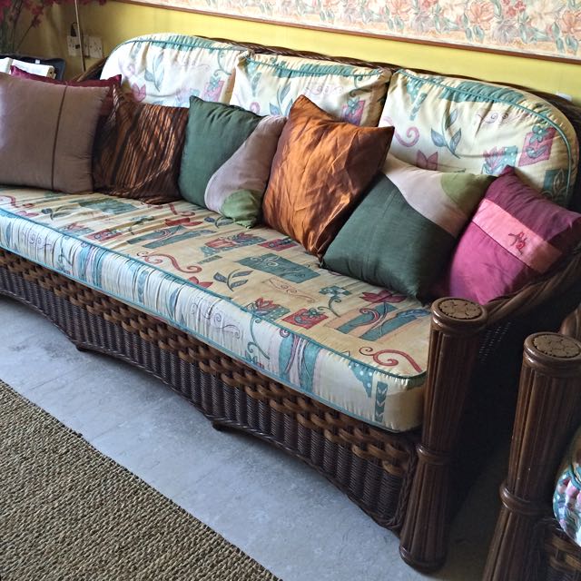 Rustic Rattan Sofa Set Furniture Home Living Furniture Sofas On Carousell