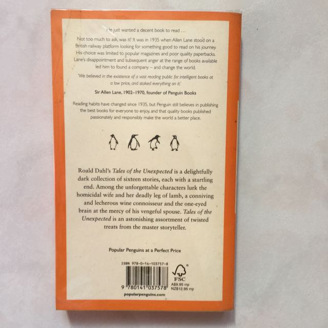 Tales Of The Unexpected by Roald Dahl, Hobbies & Toys, Books ...