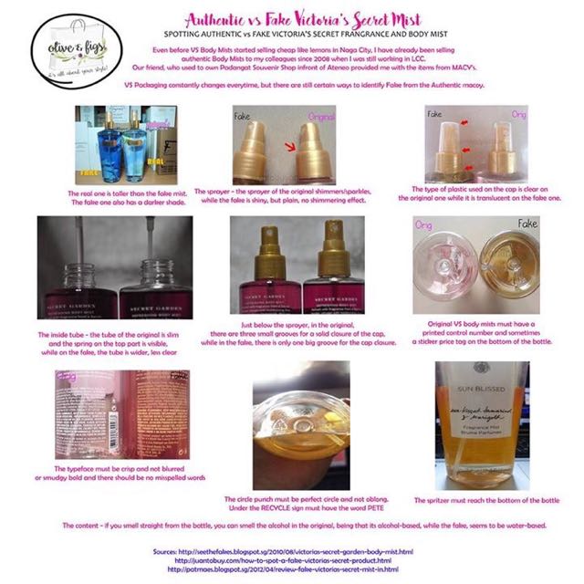 Authentic Vs Fake Victoria S Secret Mist Health Beauty On Carousell