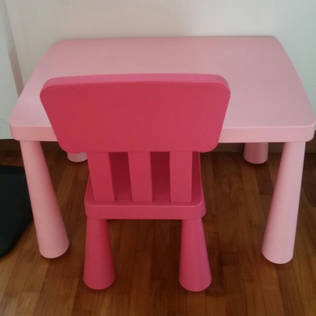 ikea mammut chair pink
