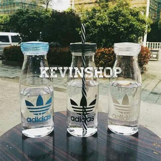 TRANSPARENT STRAW WATER TUMBLR Adidas Water Bottle Plastic Water Bottle Tumblr, Watches & Accessories, Accessories on Carousell
