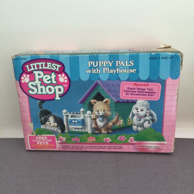 Kenner - littlest pet shop - puppy pals with playhouse