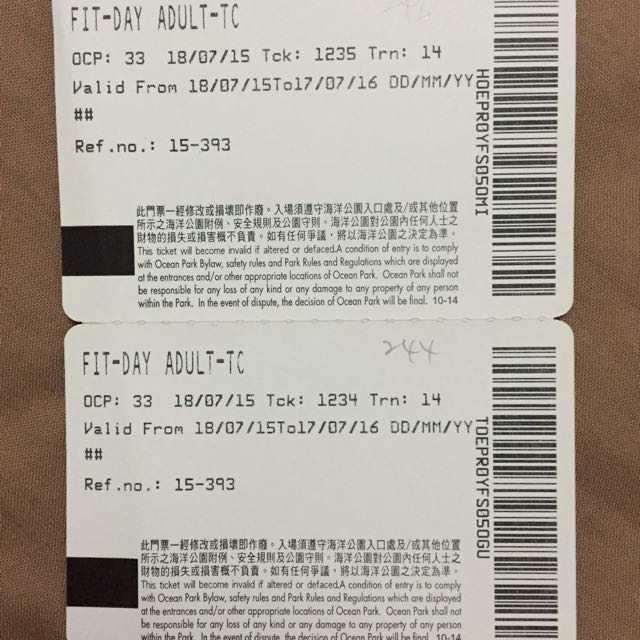 Hong Kong Ocean Park Tickets With Vouchers, Tickets & Vouchers, Local