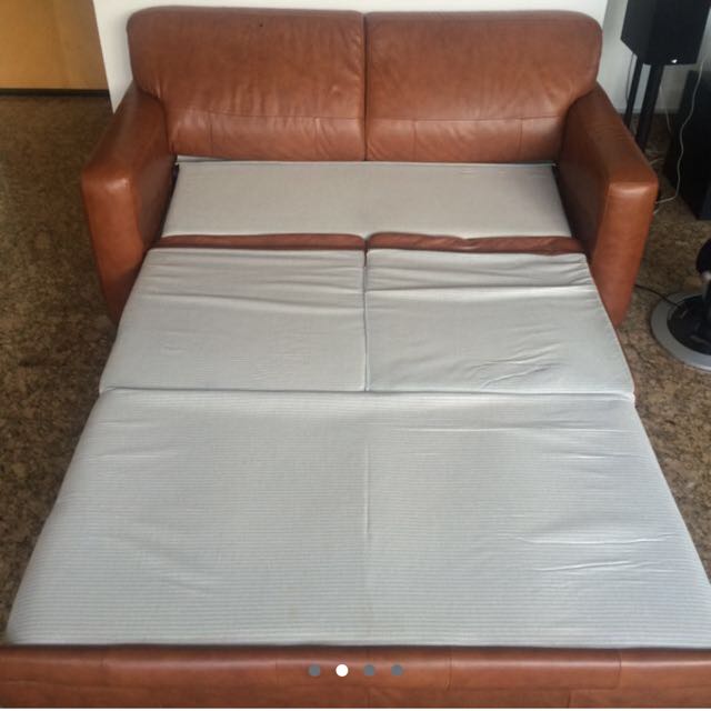 Italian Leather Sofa Bed, Furniture & Home Living, Furniture, Sofas on