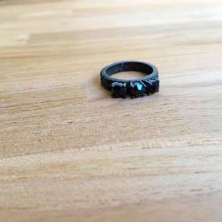 Chapel 龐克風黑鑽指環 黑色戒指項鍊墜