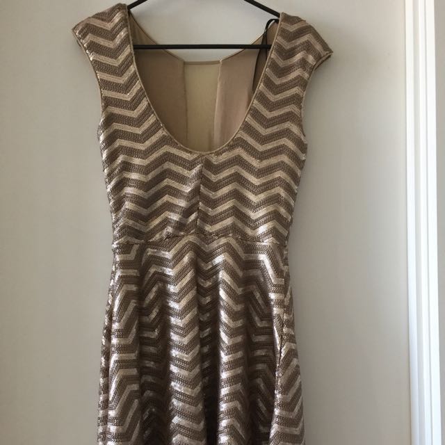 bebe gold sequin dress