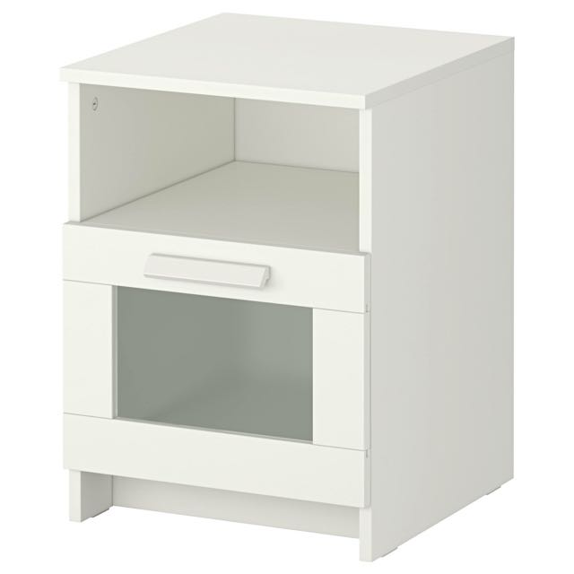 Ikea Cabinet Bed Table Desk Side Table White Color Furniture On Carousell