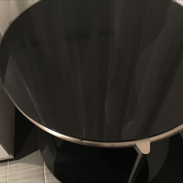 Round Glass IKEA Side Table, Furniture & Home Living, Furniture, Tables