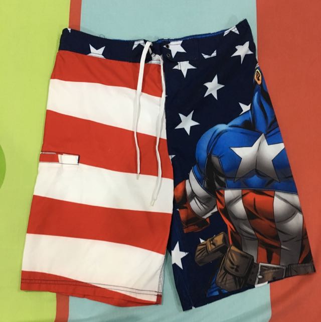 Authentic Pre loved MARVEL Captain America Board Shorts Swim Shorts
