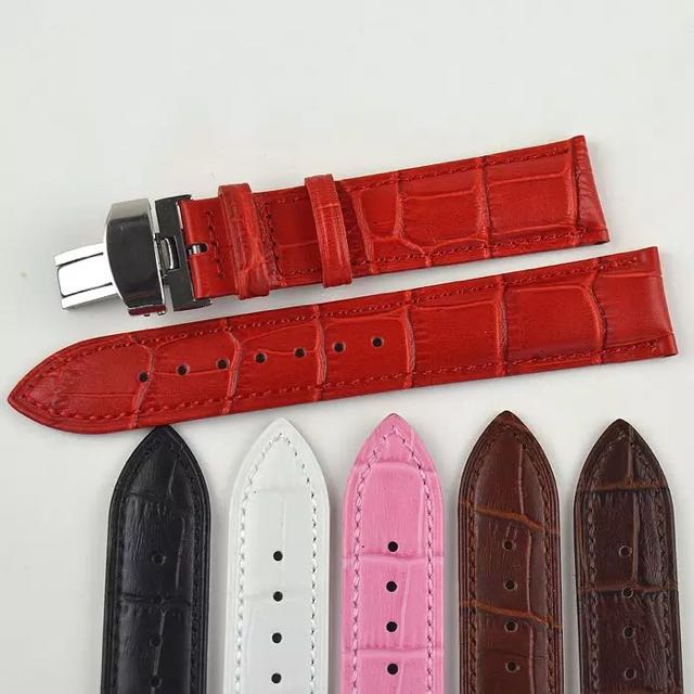 Butterfly Clasp Genuine Leather strap (watch), Sports Equipment