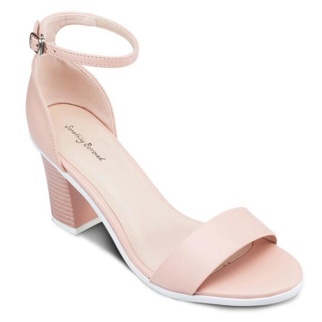 blush chunky heel sandal