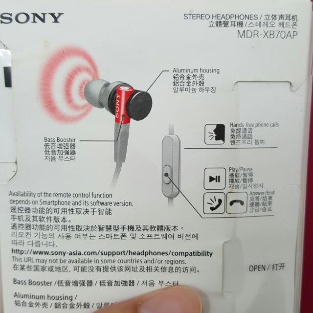 Sony XB70AP Super Bass Boots Like New, Computers & Tech, Parts