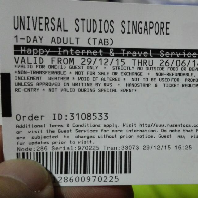Universal Studio Ticket, Tickets & Vouchers, Event Tickets on Carousell