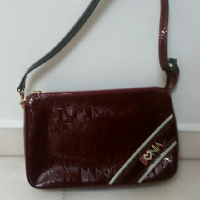 Furla Velvet And Crystals Viva Mini Pochette W/shoulder Strap