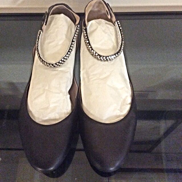 Chloe Ballerina Flats w Diamant Ankle Strap Women s Fashion