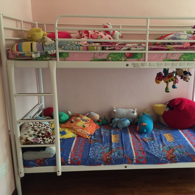 IKEA White Double Deck Bed Frame, Furniture & Home Living, Furniture