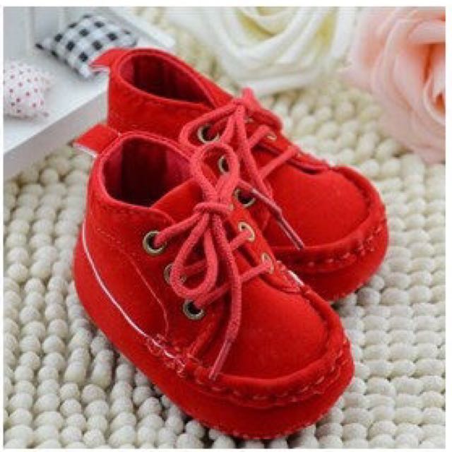 Laced Boots In Red - Baby Shoes, Babies 