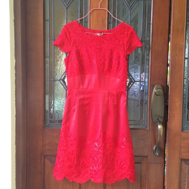 karen millen red lace dress