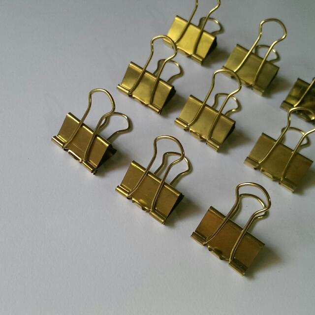 large gold binder clips