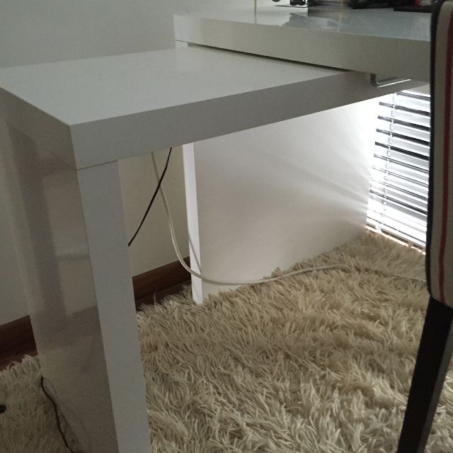 Malm Desk With Pull Out Side Table White Furniture On Carousell