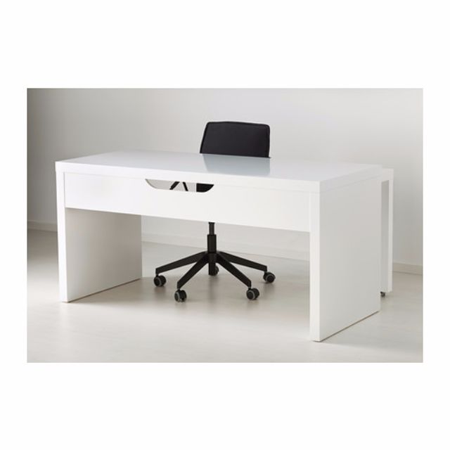 Malm Desk With Pull Out Side Table White Furniture On Carousell