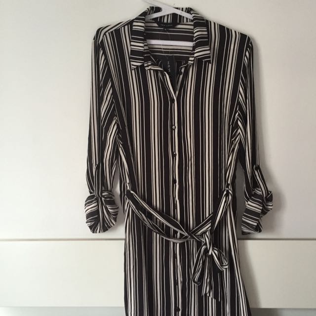 Brand New New Look Black And White Striped Dress Women s Fashion Bottoms Other Bottoms on Carousell