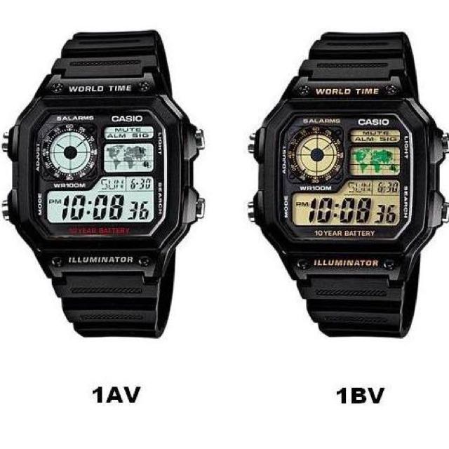 Casio AE1200WH Resin Digital World Time Men's 100M Sports Alarms Watch