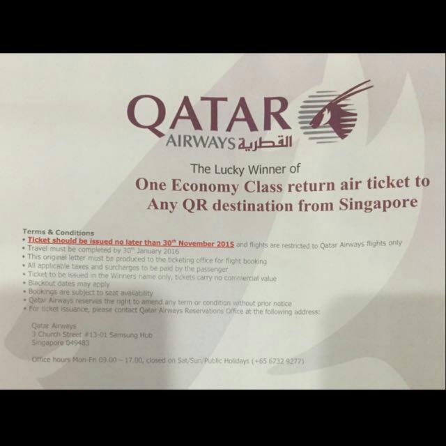 Qatar Airways Vouchers, Tickets & Vouchers, Vouchers on Carousell