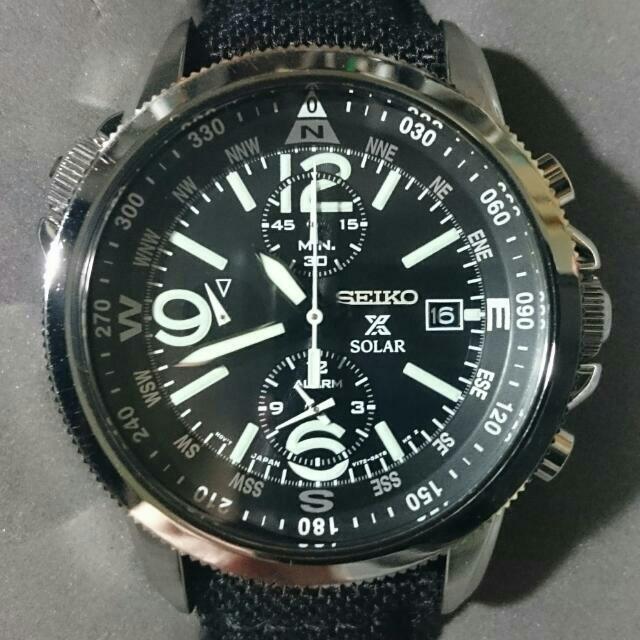 Seiko Prospex Solar Military Alarm Chronograph Watch - SSC293P2, Mobile  Phones & Gadgets, Wearables & Smart Watches on Carousell
