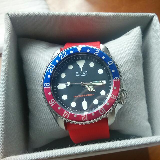Used Seiko Dive Watch Skx009k2 Modified With Mercedes Hands And GMT Master  2 Pepsi Bezel, Luxury, Watches on Carousell