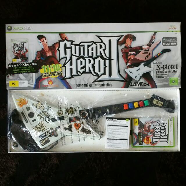 Xbox 360 Guitar Hero Ii Game X Plorer Guitar Controller Toys Games On Carousell