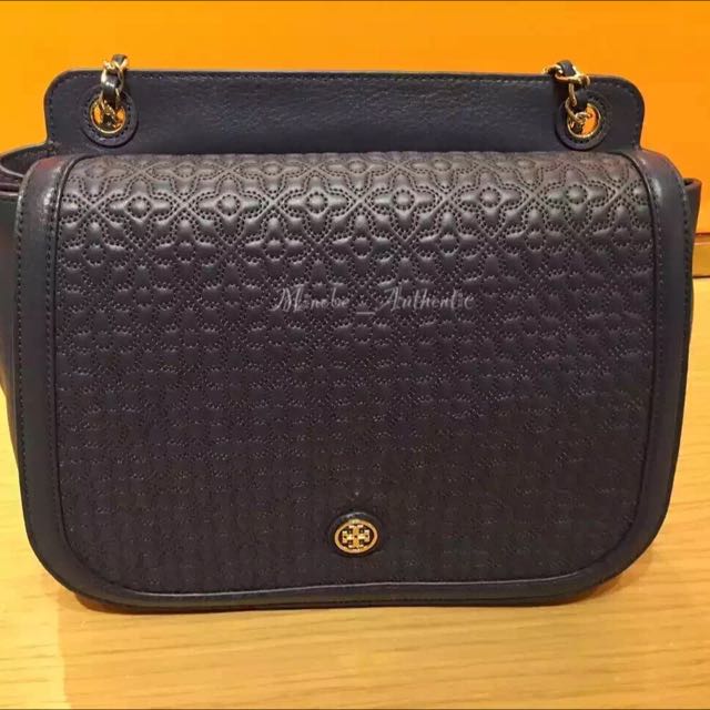 100 Authentic Tory burch Brody Shoulder Saddle Bag Women s