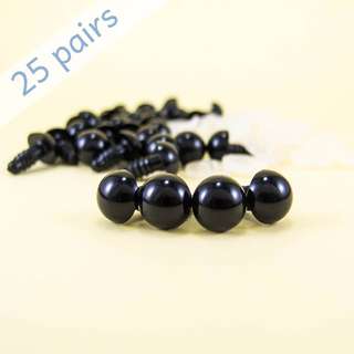 11mm black safety eyes - 25 pairs