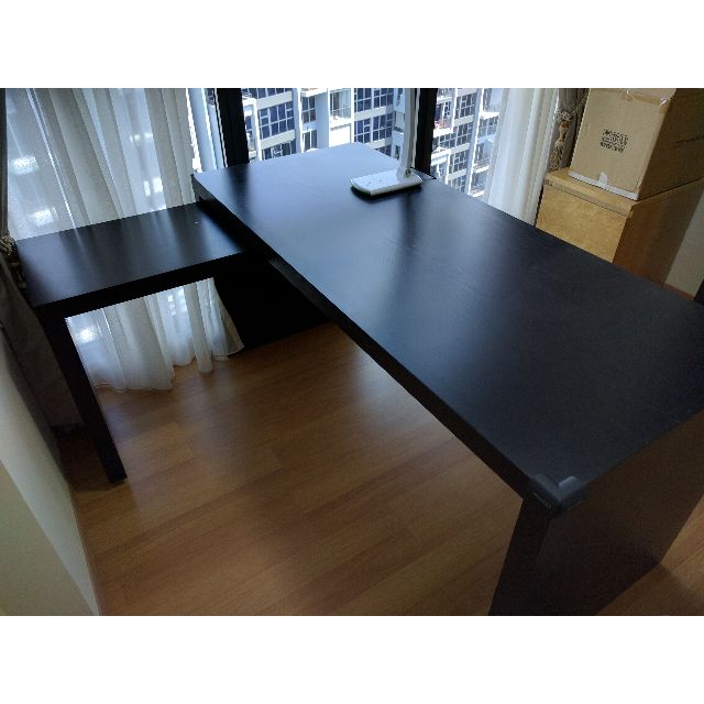 Malm Desk With Pull Out Panel Black Brown Furniture On Carousell