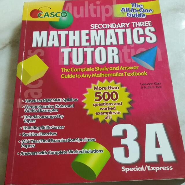 Mathematics Tutor Secondary 3A, Hobbies & Toys, Books & Magazines ...